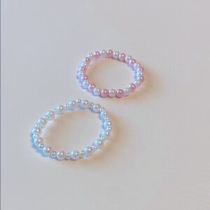Pink and White Preppy Y2K Pearl Bracelets